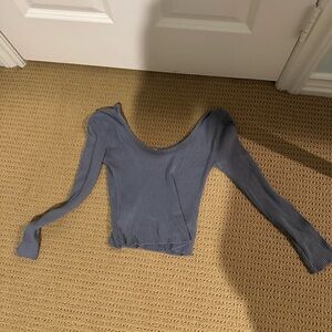Women's Blue Ribbed Top